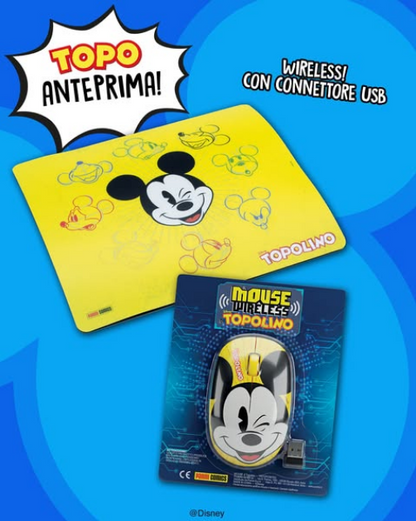 [Preordine] Set Tappetino Mousepad e/o Mouse Usb Wireless di Topolino (Con Topolino 3671+3672)