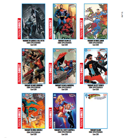 Superman Spider-man #1 Collezione 10 Variant Cover