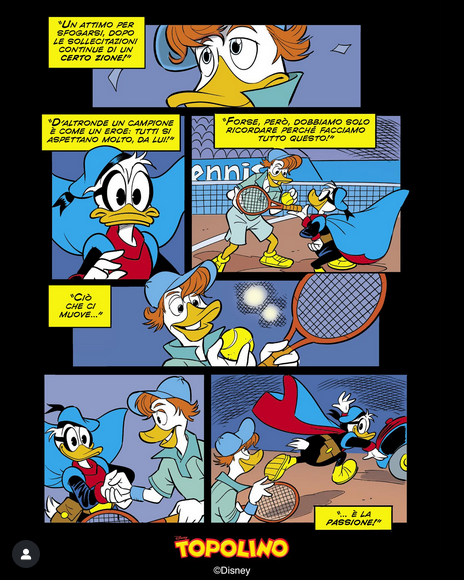 TOPOLINO comic booklet n. 3572 from the Collection Cover dedicated to Jannik Sinner