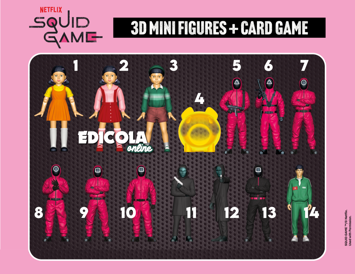 Personaggio 3D SQUID GAME (Netflix - Diramix 2025 )mini Figures