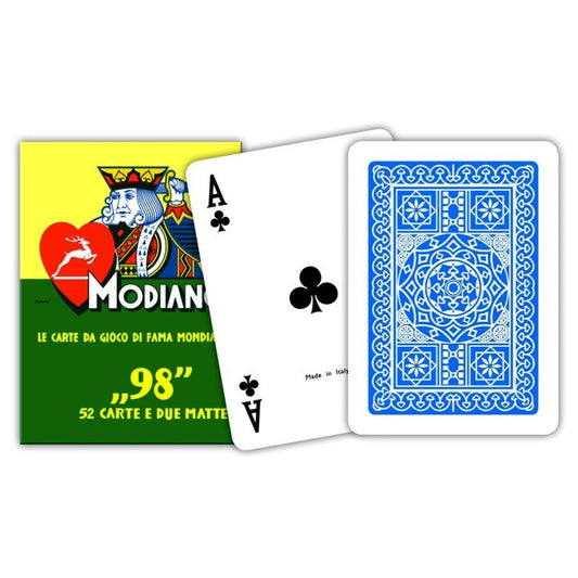 1 mazzo Blu - Carte da gioco Modiano Poker Ramino 98 - 54 carte