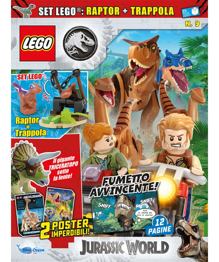 Rivista LEGO JURASSIC WORLD n.9 - RAPTOR + TRAPPOLA