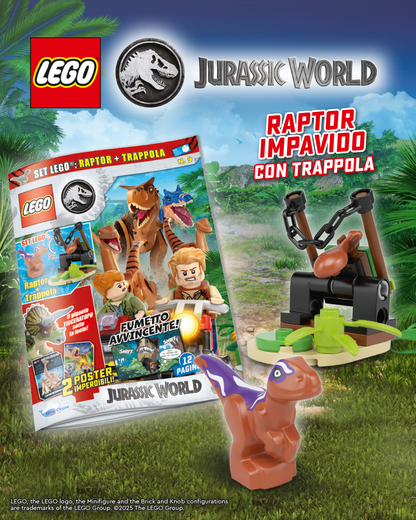 Rivista LEGO JURASSIC WORLD n.9 - RAPTOR + TRAPPOLA