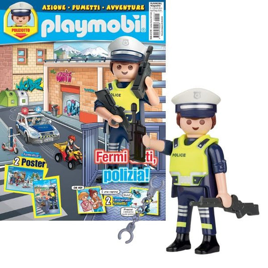 Magazine Playmobil - n.2 del 2024 + Poliziotto con radio e accessori