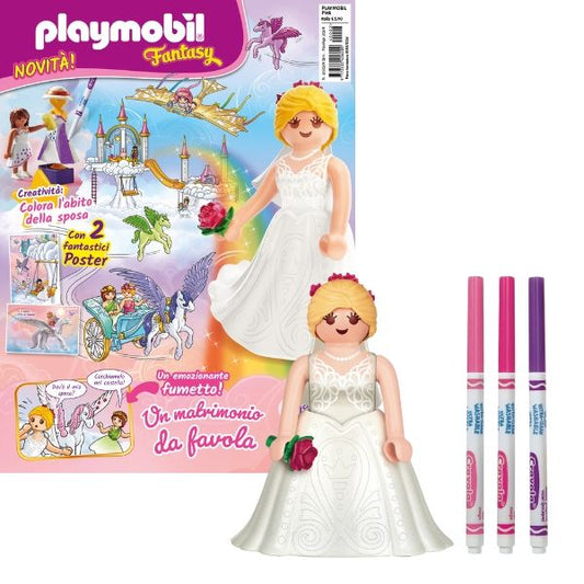 Magazine Playmobil Pink - n.2 del 2024 + Principessa sposa + Pennarelli