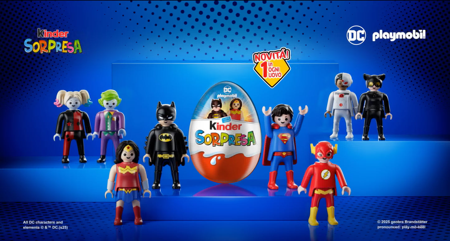 Sorpresa KINDER Playmobil - Supereroi DC Batman Joker Superman Serie Completa