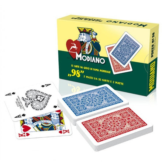 Set 2 mazzi da 54 Carte da gioco Modiano Poker Ramino 98