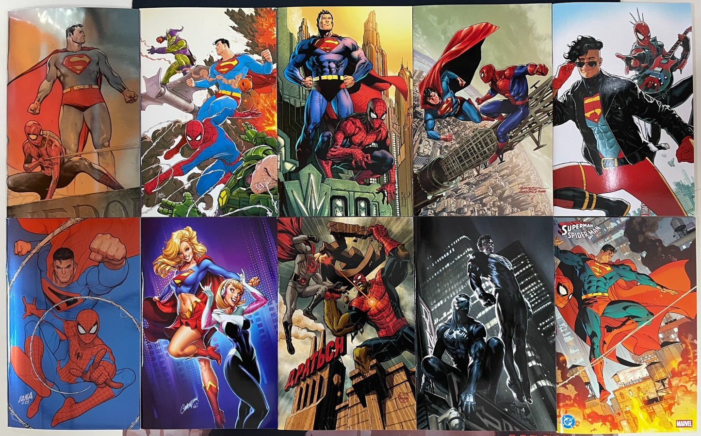 Superman Spider-man #1 Collezione 10 Variant Cover