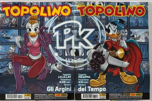 TOPOLINO 3102 cover A PK + cover B Lyla Gli argini del tempo Disney 2015