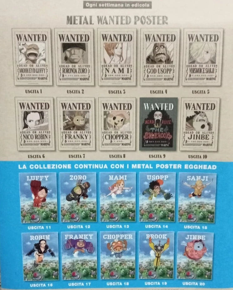 I tesori di “One Piece” Metal Poster in rilievo in 3D (Tv Sorrisi 2025)