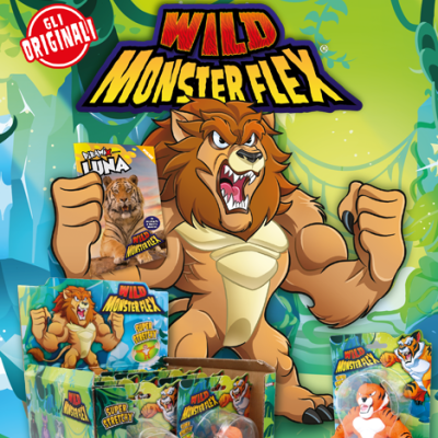 Personaggi WILD MONSTER FLEX Monsterflex Allungamostri Allungabili Blisterati