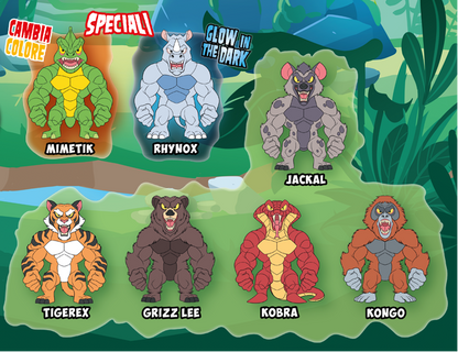 Personaggi WILD MONSTER FLEX Monsterflex Allungamostri Allungabili Blisterati
