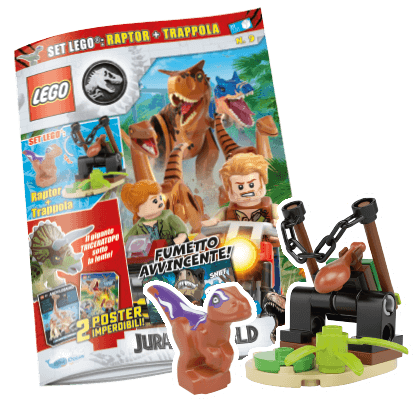 Rivista LEGO JURASSIC WORLD n.9 - RAPTOR + TRAPPOLA